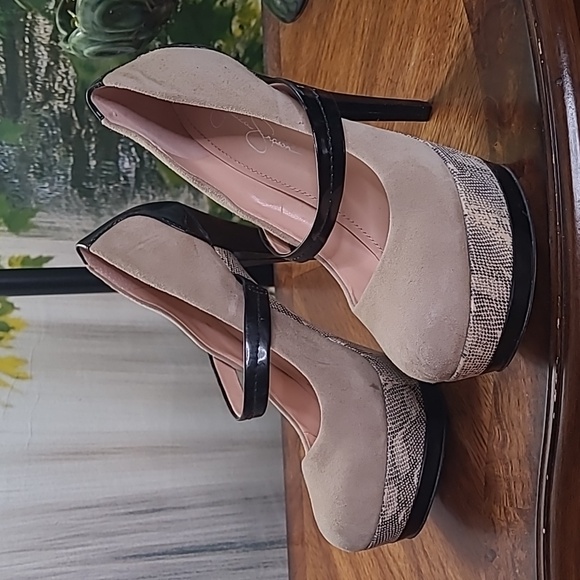 Jessica Simpson Cheetah Women 8.5 stiletto high heel stiletto shoes animal print - Picture 1 of 11